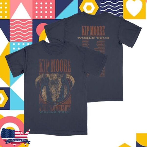 Kip Moore Merch Store Navy World Tour Tee