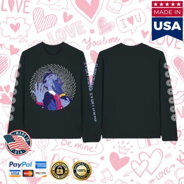 Everything Everything Official Store Merch Distant Past Spiral Lyric Long Sleeve Tee