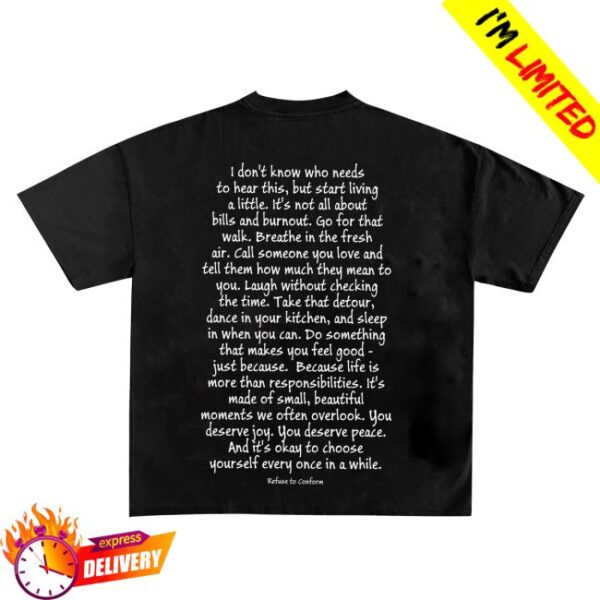 Refuse To Conform Clothing™ Store Merch Start Living Tee
