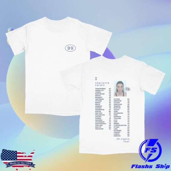 Charlotte Cardin Merch Store Shop Charlotte Cardin 99 Nights Tour Tee