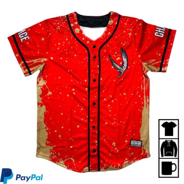 Tyfr Apparel Merch Sullivan King Demented Valhalla Blood & Gold Bassball Jersey