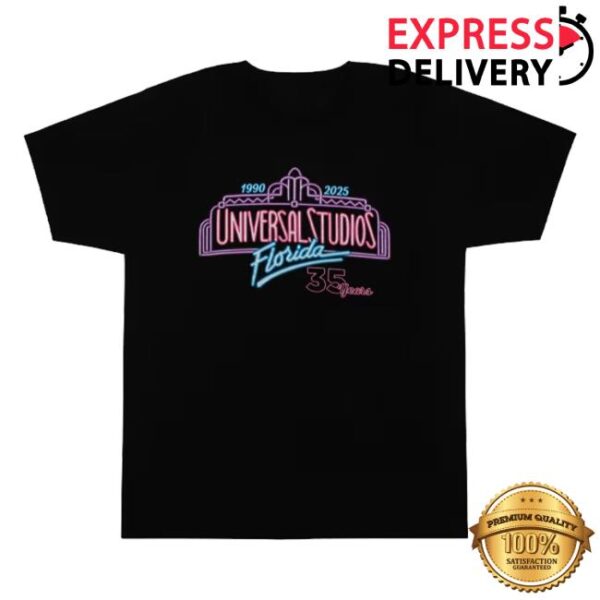 Universal Orlando Merch Store Shop Universal Studios Retro Marquee 35Th Anniversary Adult T-Shirt