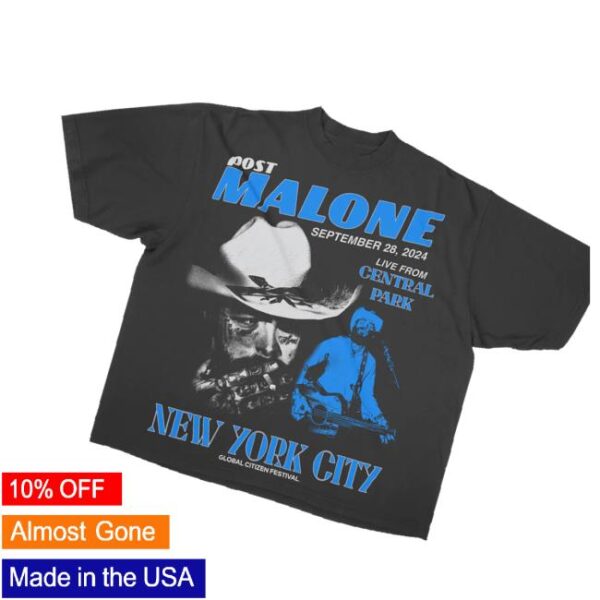 Global Citizen Merch Store Gcf 2024 Post Malone T-Shirt