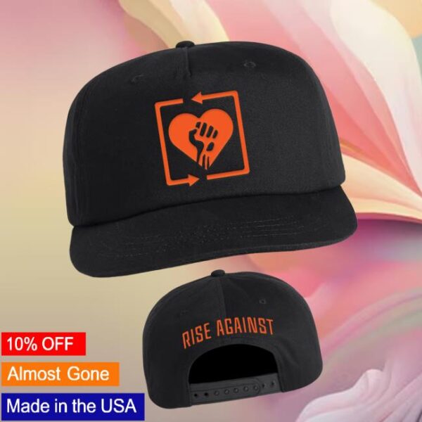 Rise Against Store Merch Square Heartfist Logo Snapback Hat