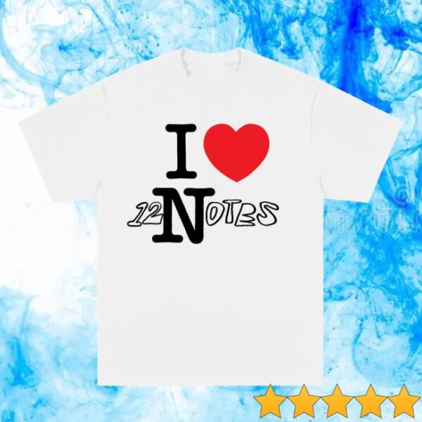 Alec Benjamin Store Merch 12 Notes White Tee