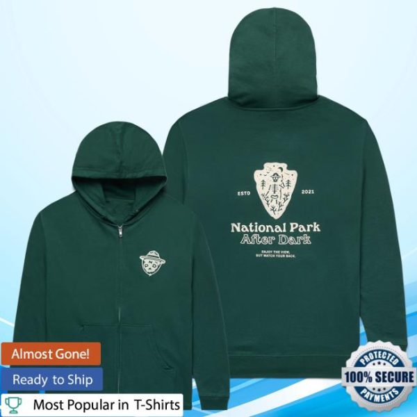 National Park After Dark Store Merch Logo Zip Up Hoodie