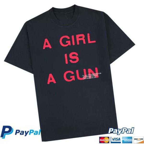 Mtvtn Store Merch Pleasures Girl Is A Gun Black T-Shirt