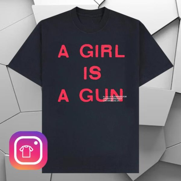 Mtvtn Store Merch Pleasures Girl Is A Gun Black T-Shirt