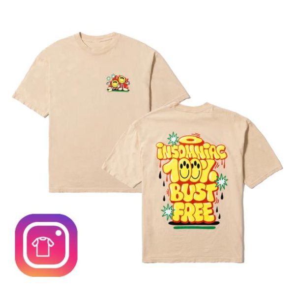 Insomniac Shop Store Merch Bust Free 100 Tee