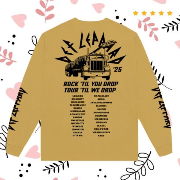 Def Leppard Official Store Merch Summer Tour 2025 Long Sleeve T-Shirt