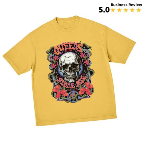 Qotsa Store Merch Skull Collage T-Shirt