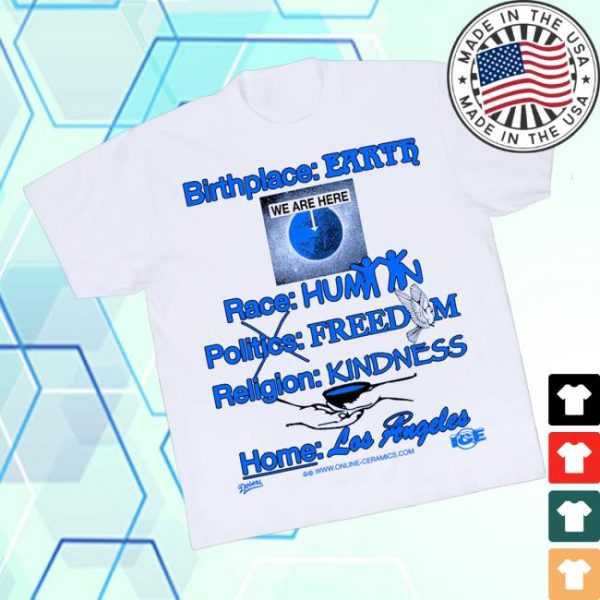 Online Ceramics Merch Store Shop Birthplace Earth White Tee