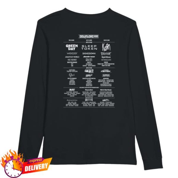 Download Festival Store Merch Download Snake Lightning 2025 Line Up Long Sleeve T-Shirt
