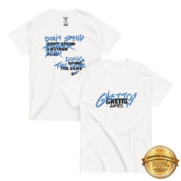 Ghetto Store Merch White With Blue T-Shirt