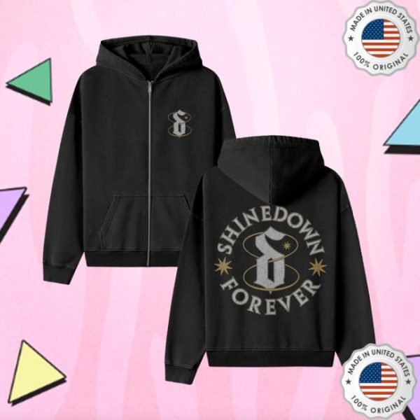 Shinedown Store Merch Shinedown Forever Zip Up Hoodie