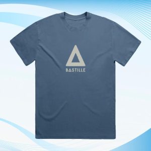 Bastille Official Store Merch Shop Logo Faded Denim T-Shirt