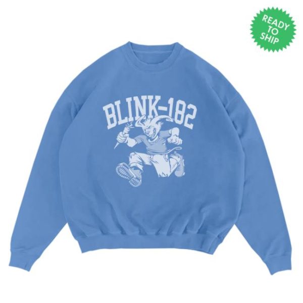 Blink 182 Store Merch Rabbit Blue Crewneck
