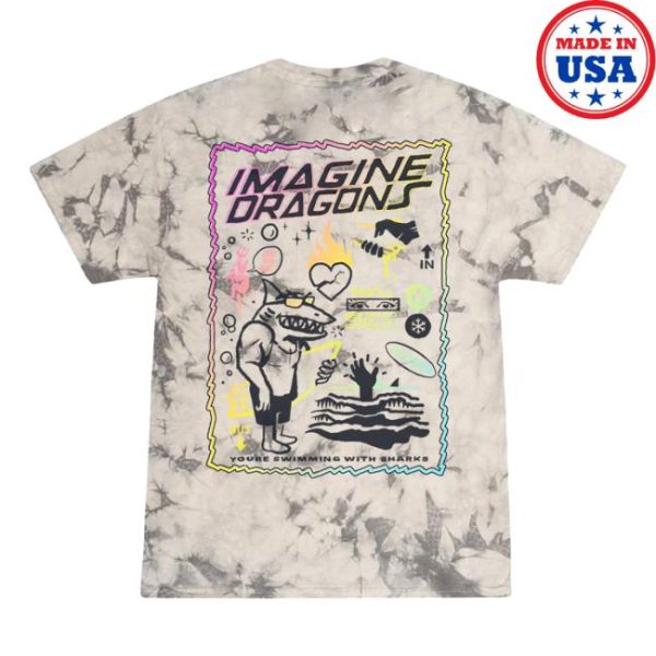 Imagine Dragons Store Merch Sharks Tie Dye Tee