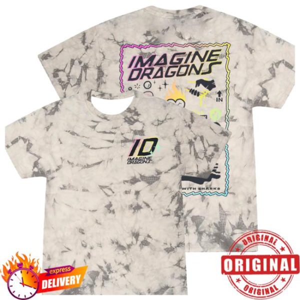Imagine Dragons Store Merch Sharks Tie Dye Tee