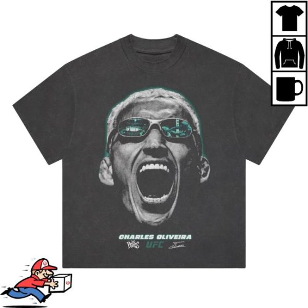 Fanatics Store Merch Charles Oliveira Fight Vision Boxy Black T-Shirt
