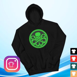 Wilsonsmerchanddesign Store Merch Captain Green Skull Unisex Hoodie
