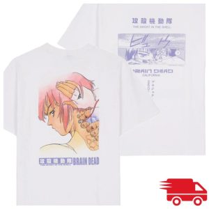 Wearebraindead Store Merch Brain Dead X Ghost In The Shell White T-Shirt