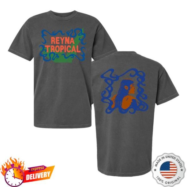 Basknc Store Merch Reyna Tropical Faded Grey Tee