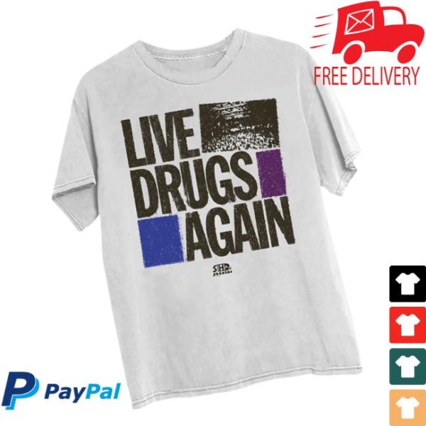 Thewarondrugs Store Merch Live Drugs Again Cover T-Shirt