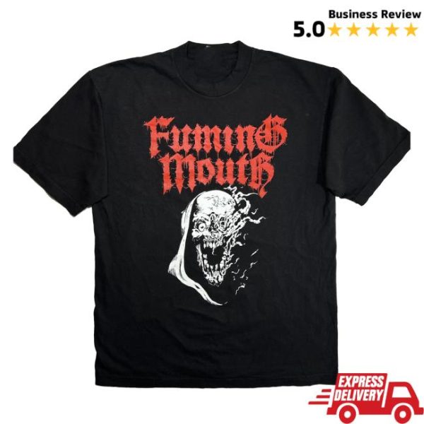 Fuming Mouth Store Merch Burning Skull T Shirt
