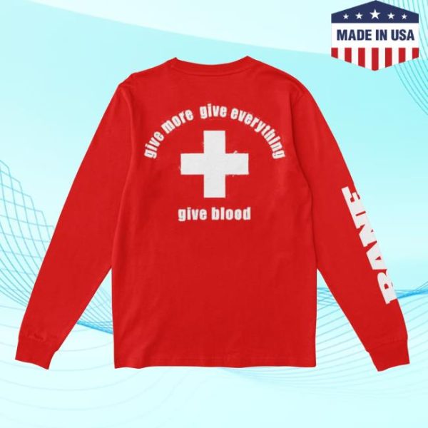 Equal Vision Store Merch Give Blood Red Long-Sleeve T-Shirt