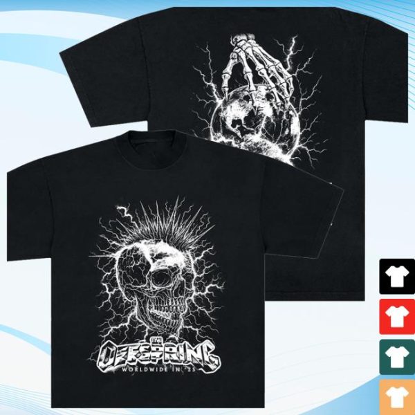 Offspring Store Merch Mohawk Skull 2025 Tour Tee