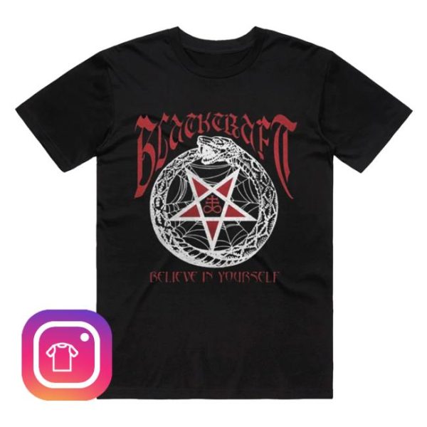 Official Merchandise Store Merch Blackcraft Red Pentagram Black T-Shirt