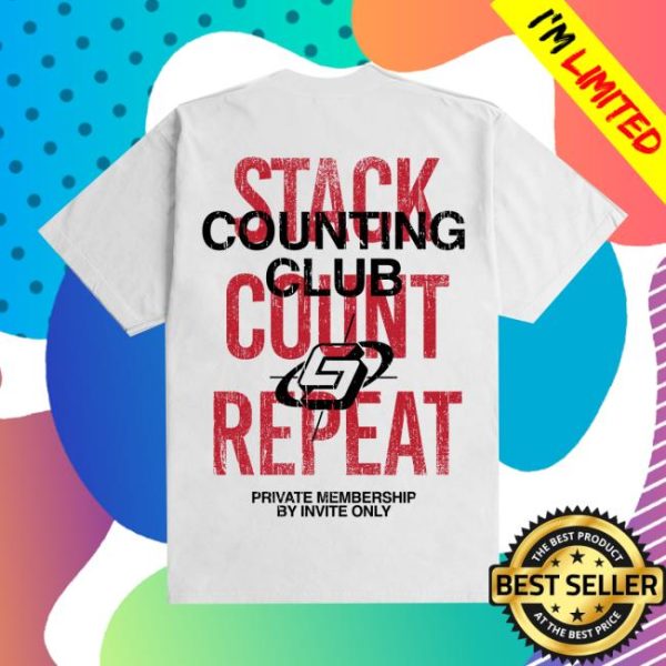 Outrank Brand Store Merch Stack And Count Ultra Heavyweight White T-Shirt