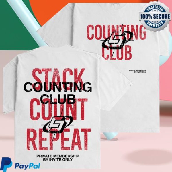 Outrank Brand Store Merch Stack And Count Ultra Heavyweight White T-Shirt