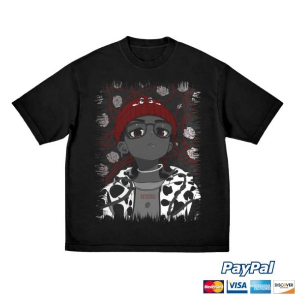D4vd Store Merch Oversized Black Kawaii T-Shirt