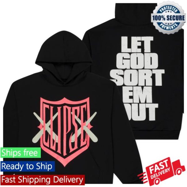 Letgodsortemout Store Merch Kaws X Clipse Let God Sort Em Out Shield Hoodie