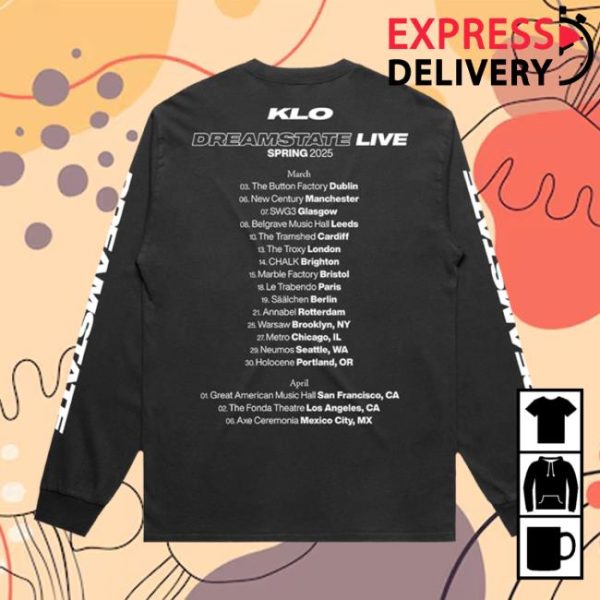 Dirty Hit Store Merch Kelly Lee Owens Dreamstate Tour Longsleeve