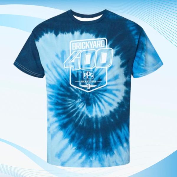 Indianapolis Motor Speedway Store Merch 2025 Brickyard 400 Tie Dye T-Shirt