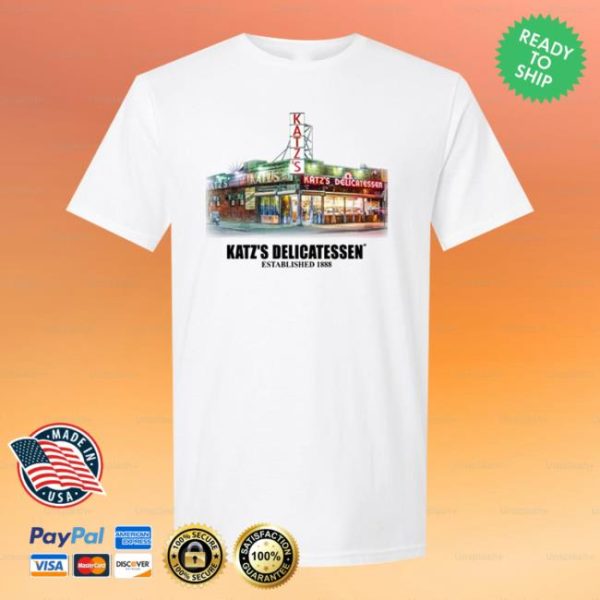 Katzsdelicatessen Store Merch Katz’s Storefront Photo White T-Shirt