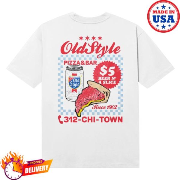 Old Style Beer Store Merch Color Pizza &Bar Tee