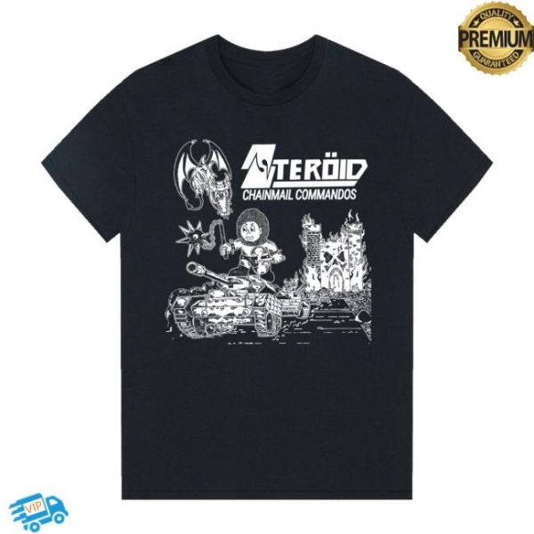 Steroidband Store Merch Chainmail Commandos Black Tee
