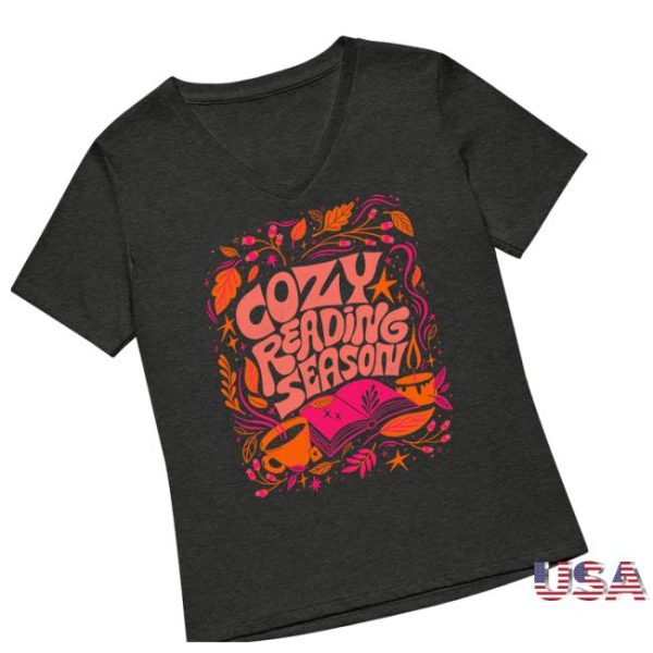 Outofprint Store Merch Cozy Reading Season Women’s V-Neck T-Shirt