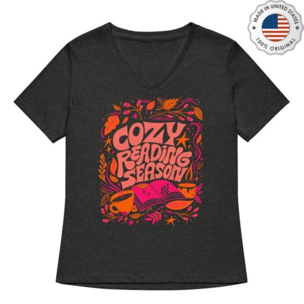 Outofprint Store Merch Cozy Reading Season Women’s V-Neck T-Shirt
