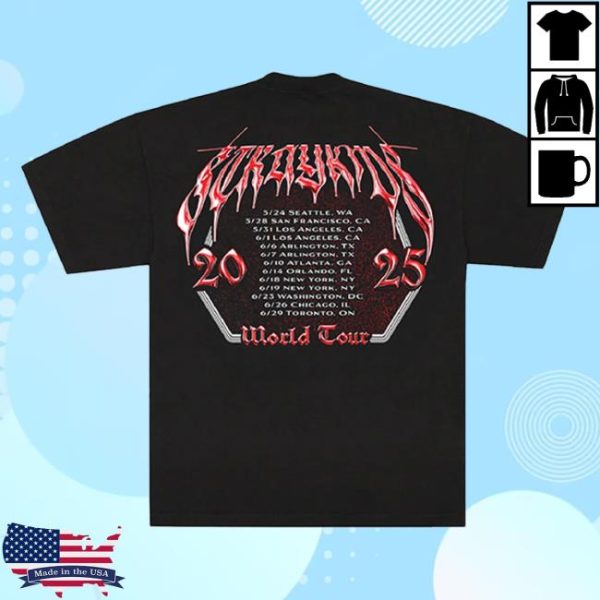 Stray Kids Store Merch Dominate Tour Black T-Shirt