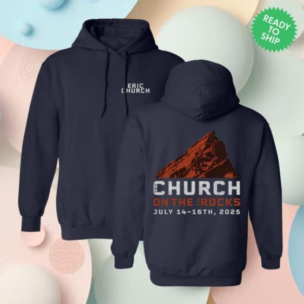 Eric Church Store Merch Red Rocks Event Navy Hoodie