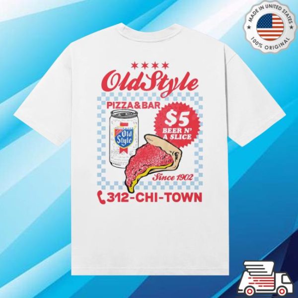 Old Style Beer Merch Store Shop Color Pizza Bar Tee