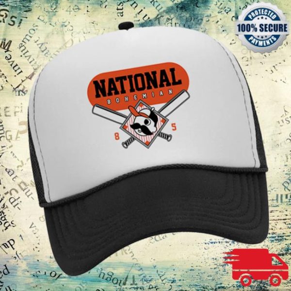National Bohemian Store Merch World Famous Black White Trucker Hat