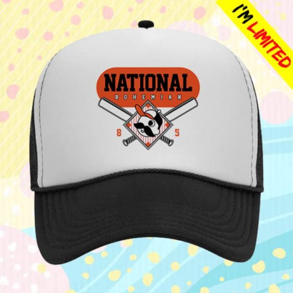 National Bohemian Store Merch World Famous Black White Trucker Hat