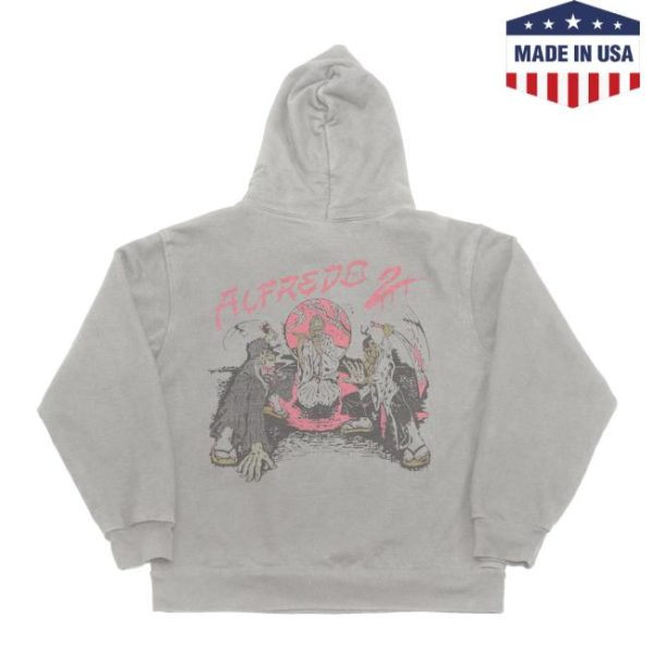 Freddie Gibbs Merch Store Shop Alfredo Antonio Cartoon Hoodie Grey