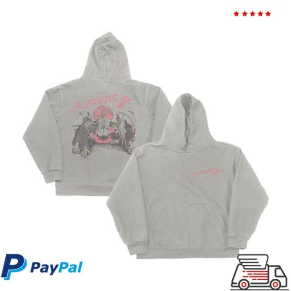 Freddie Gibbs Merch Store Shop Alfredo Antonio Cartoon Hoodie Grey